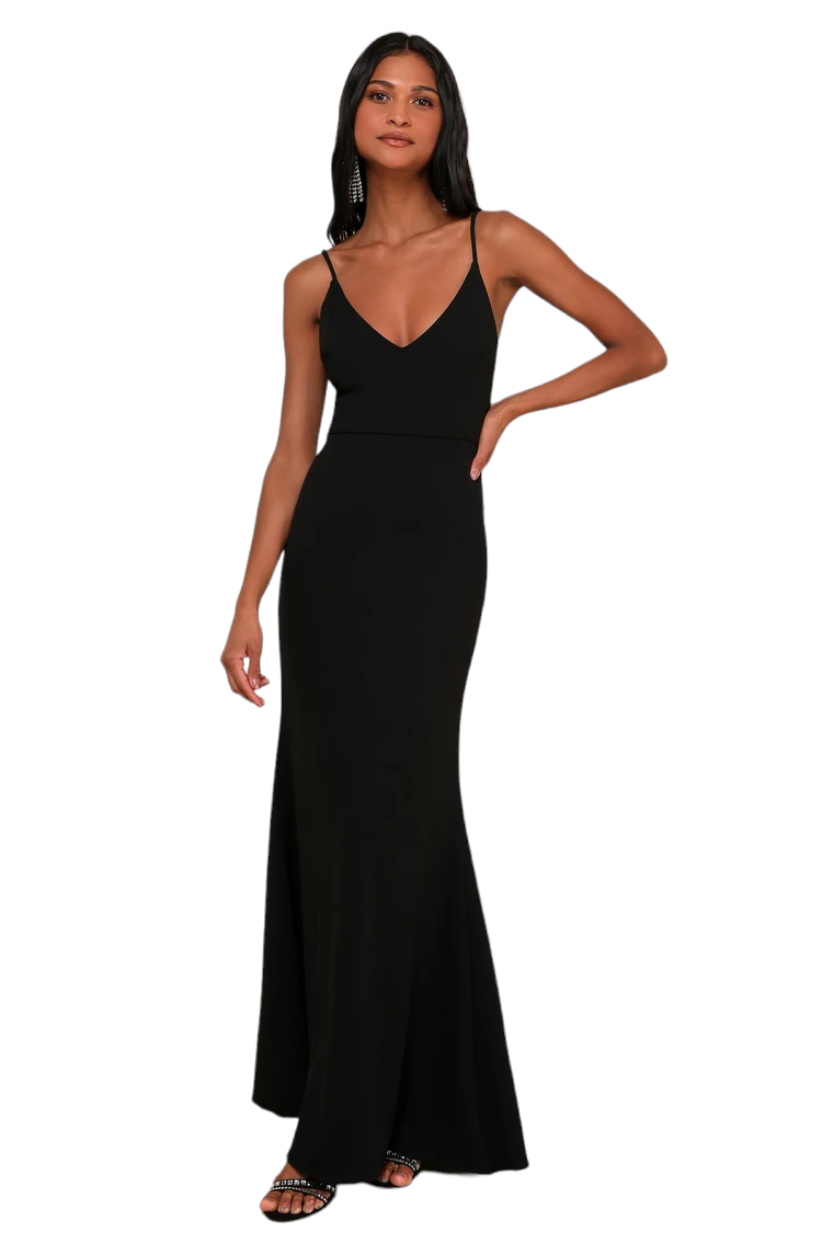 Lulus Black Infinite Glory Maxi Dress Luscious Boutique