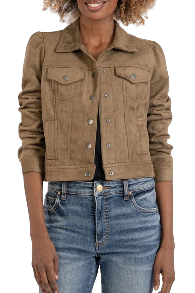 Kut From The Kloth Chantria Canyon  Puff Shoulder Faux Suede Jacket