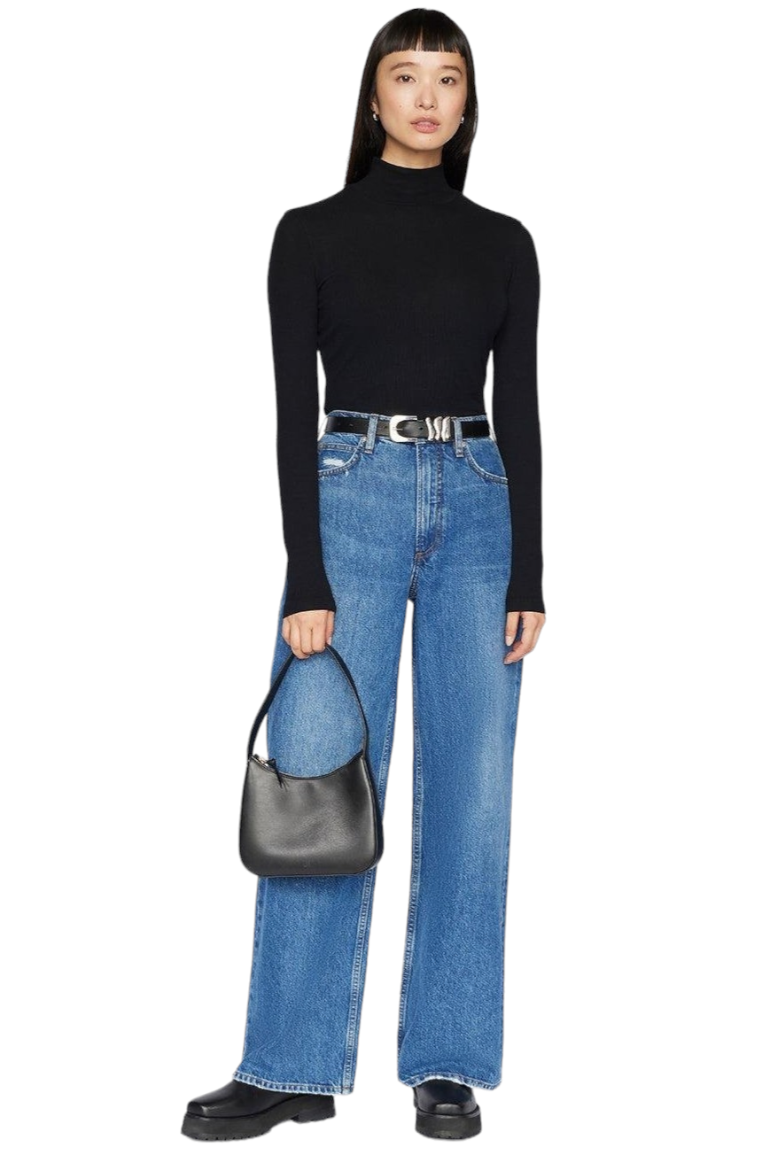 Frame Le High "N" Tight Wide Leg Jeans In Stearnlee Chew