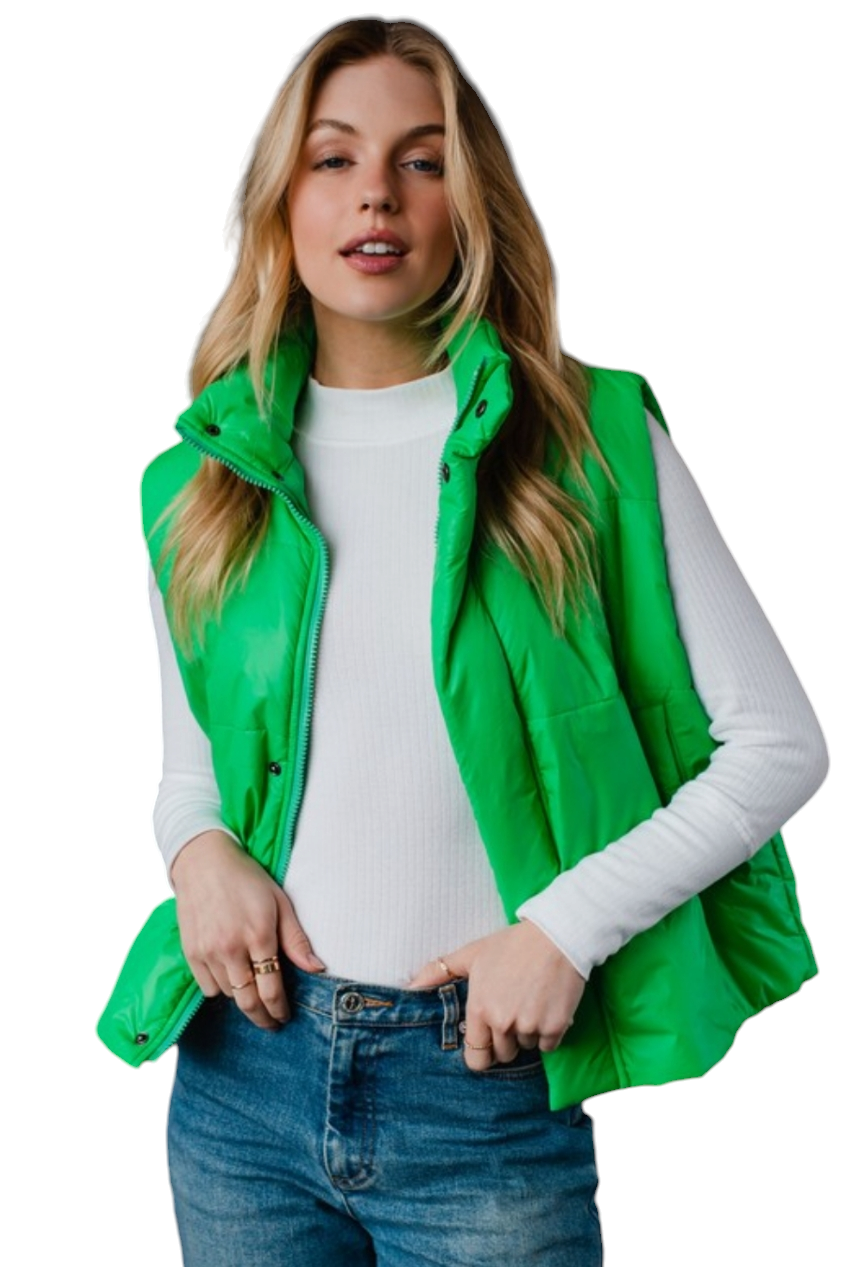 Bright Green Puffer Vest