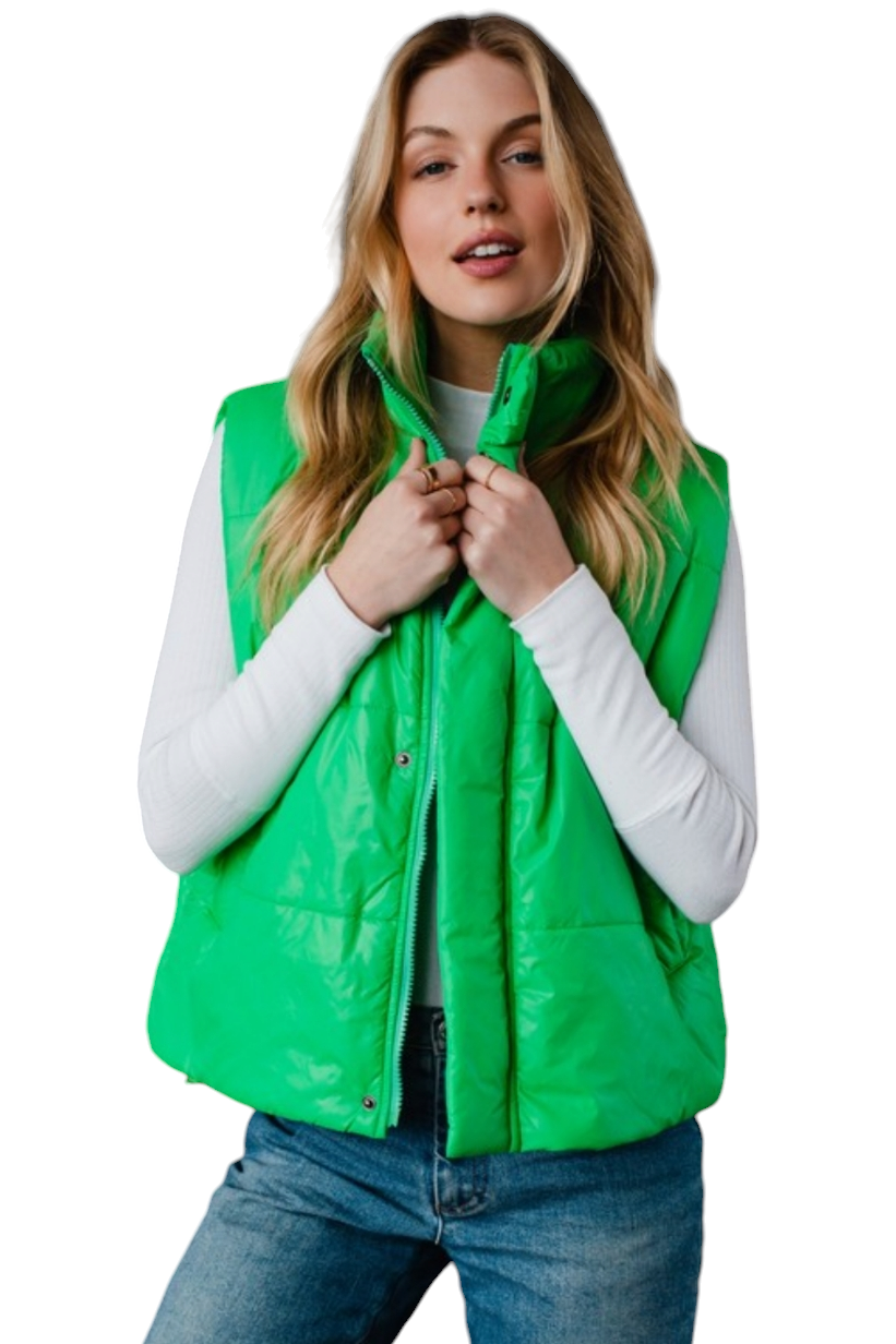 Bright Green Puffer Vest