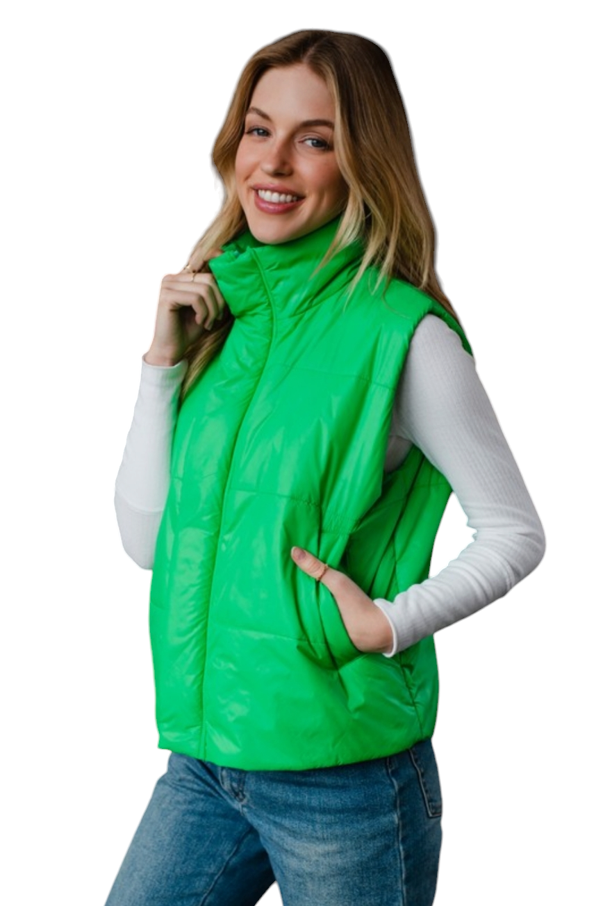 Bright Green Puffer Vest