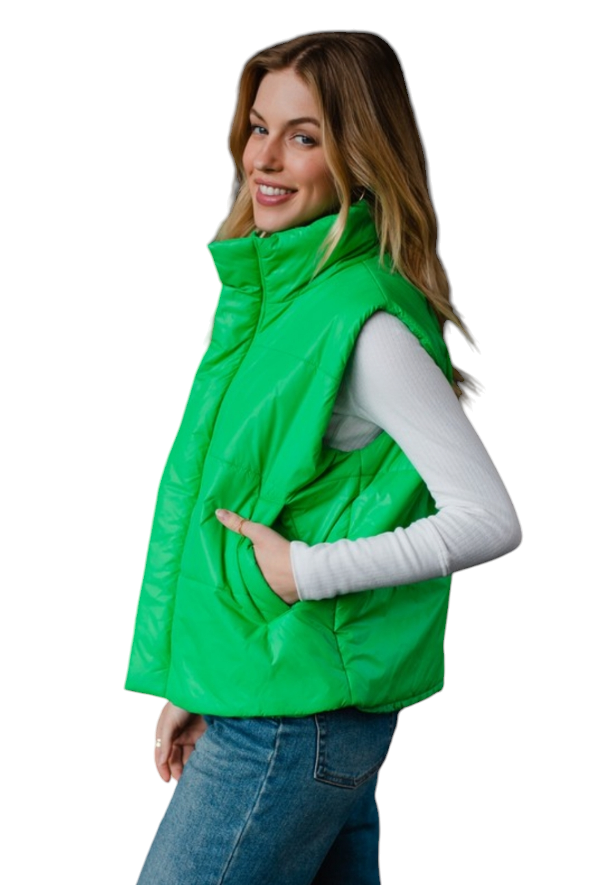 Bright Green Puffer Vest