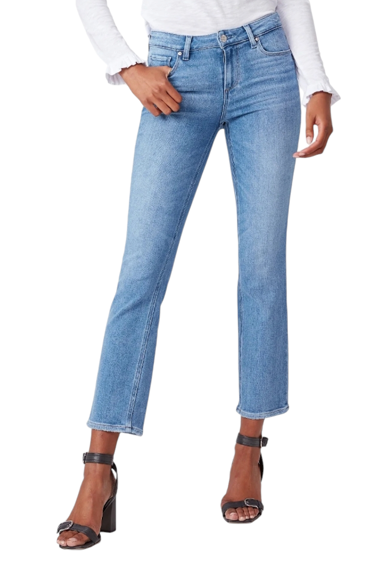 Paige Amber Mid Rise Straight Ankle Denim Jeans