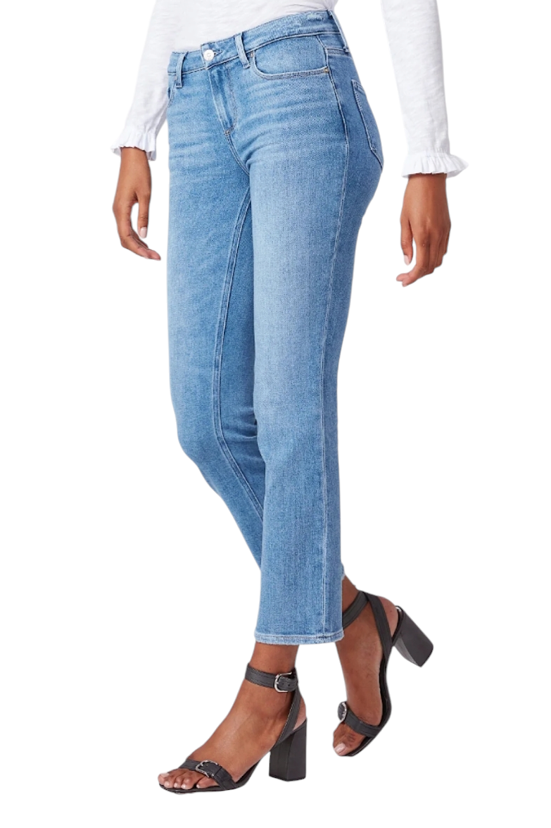 Paige Amber Mid Rise Straight Ankle Denim Jeans