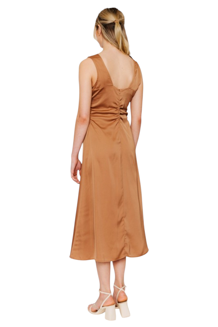 Almond Cowl Neck Midi Dress