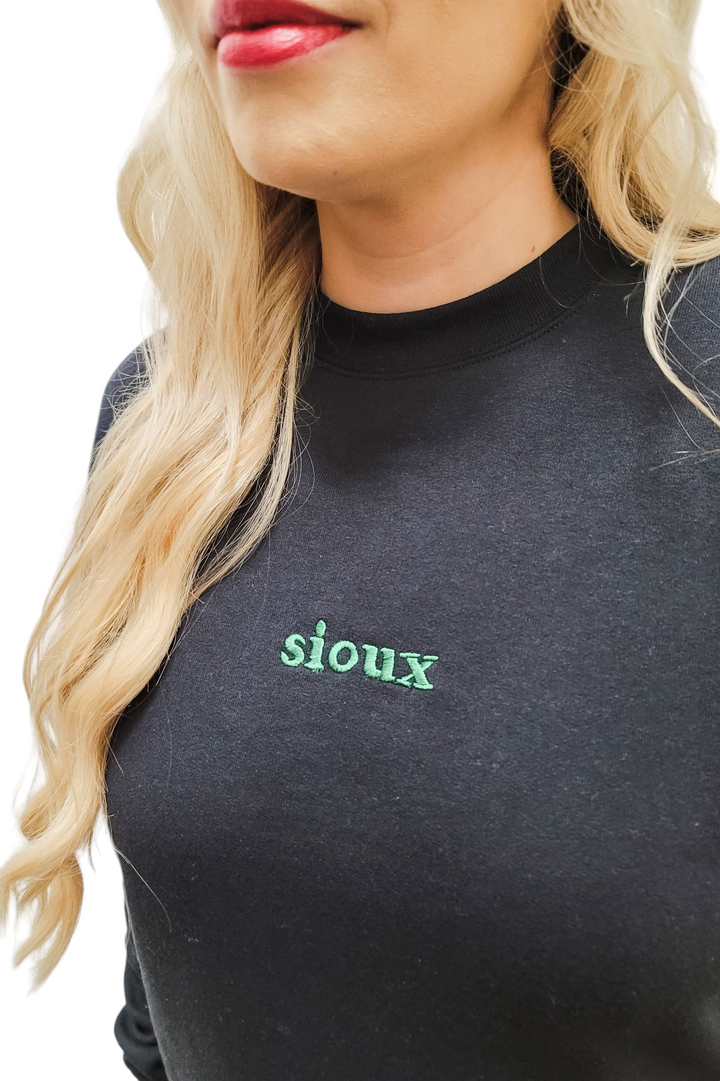 Sioux Black Crewneck Sweatshirt