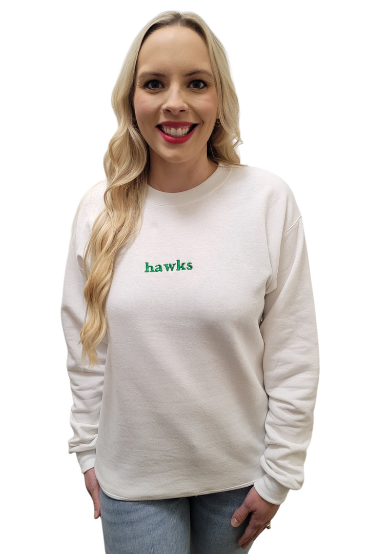 Hawks White Crewneck Sweatshirt