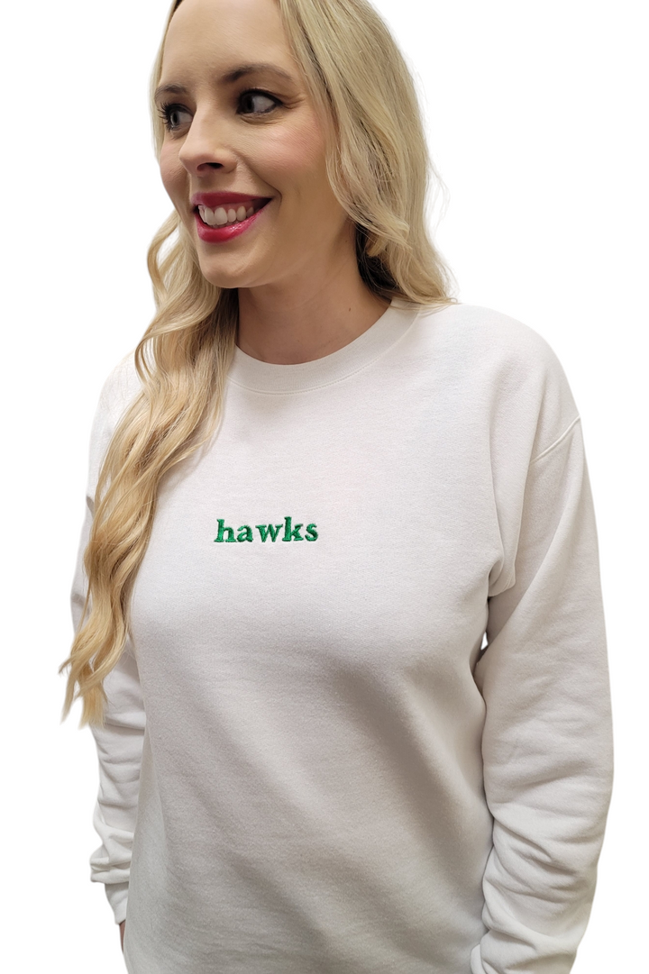 Hawks White Crewneck Sweatshirt