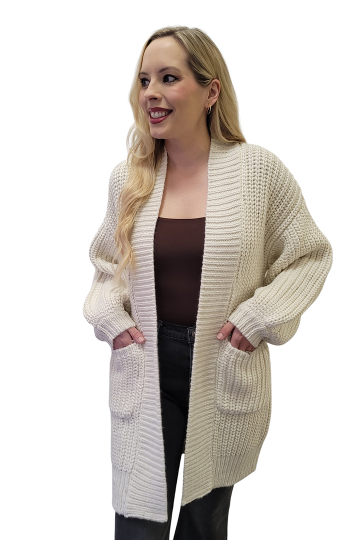 Ivory Chunky Cardigan Sweater