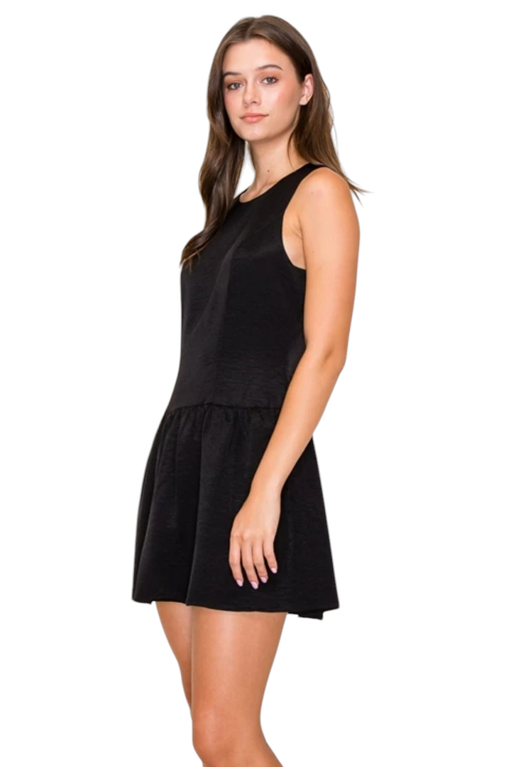 Black Ivory Bow Tie Back Mini Dress