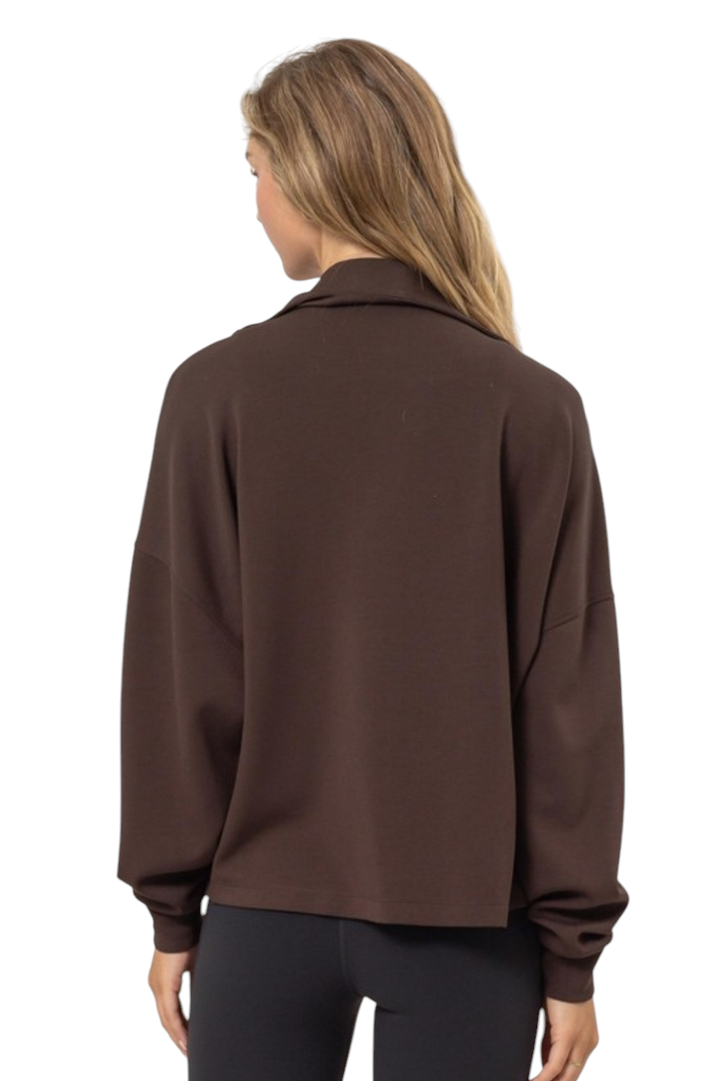 Chocolate Brown Casual Zip-Up Jacket