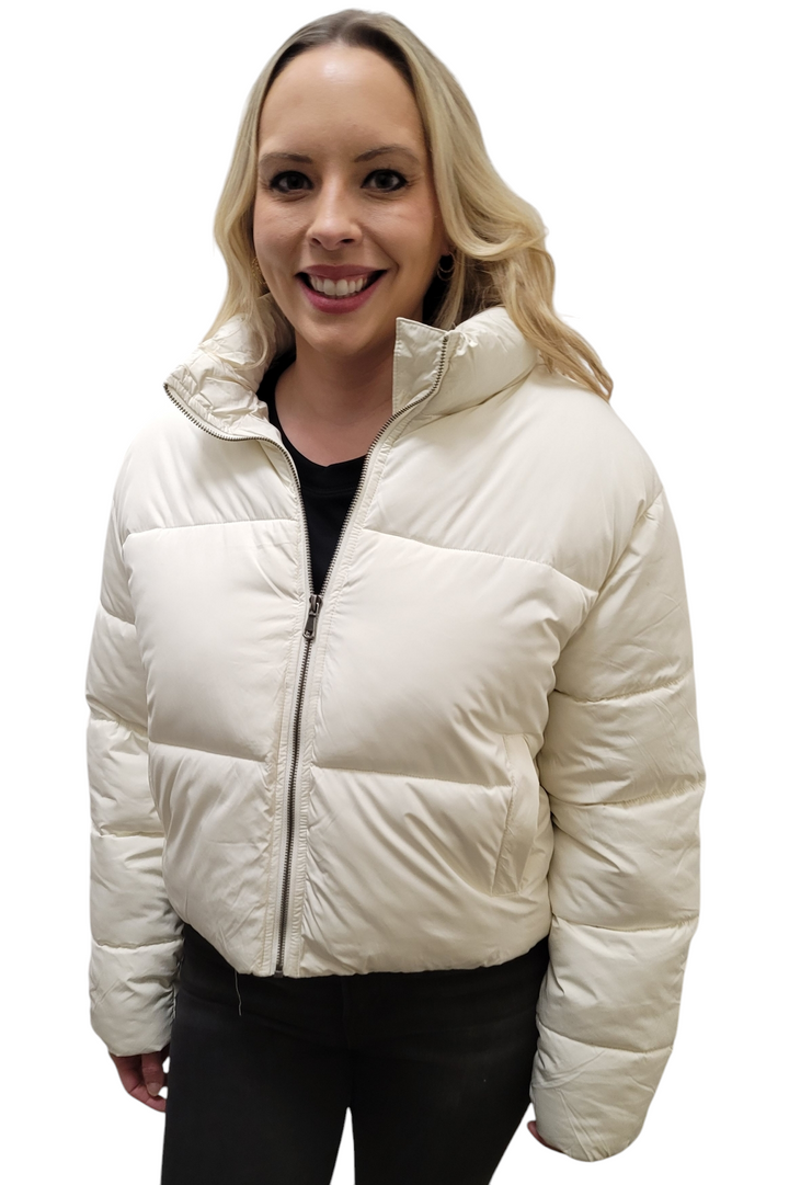 Cream Quilted Puffer Jacket