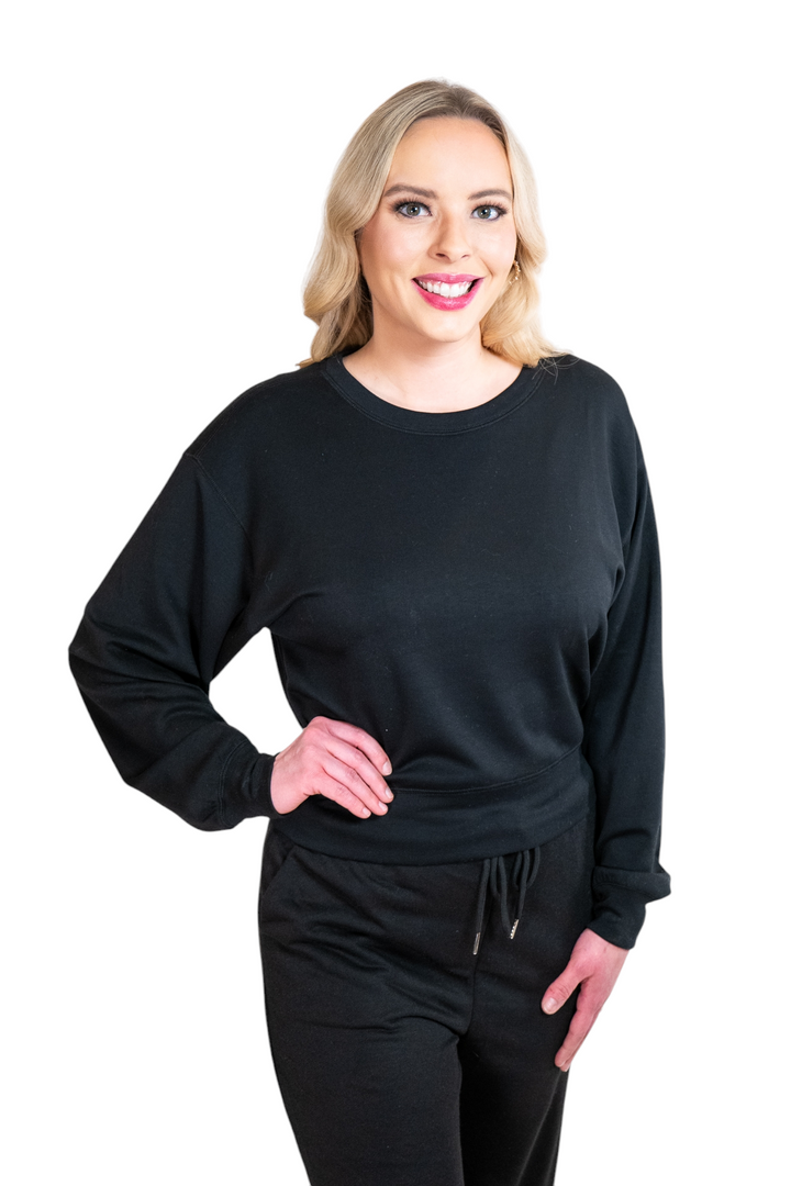 Black Classic Long Sleeve Crewneck Sweatshirt