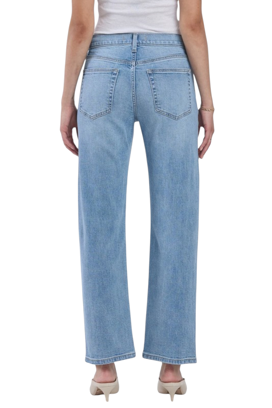 Eunina Danica Mid Rise Bowed Straight Jeans