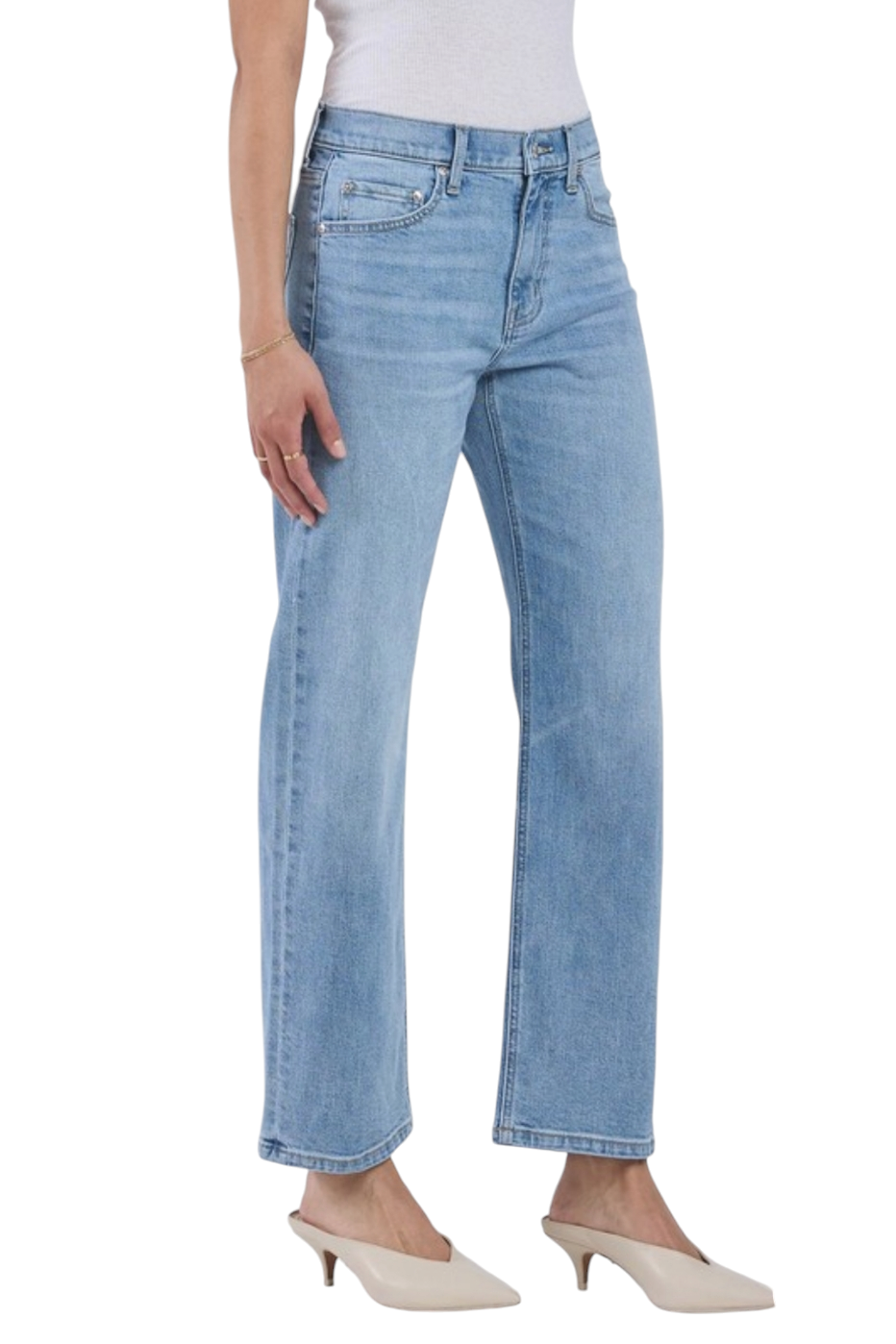 Eunina Danica Mid Rise Bowed Straight Jeans