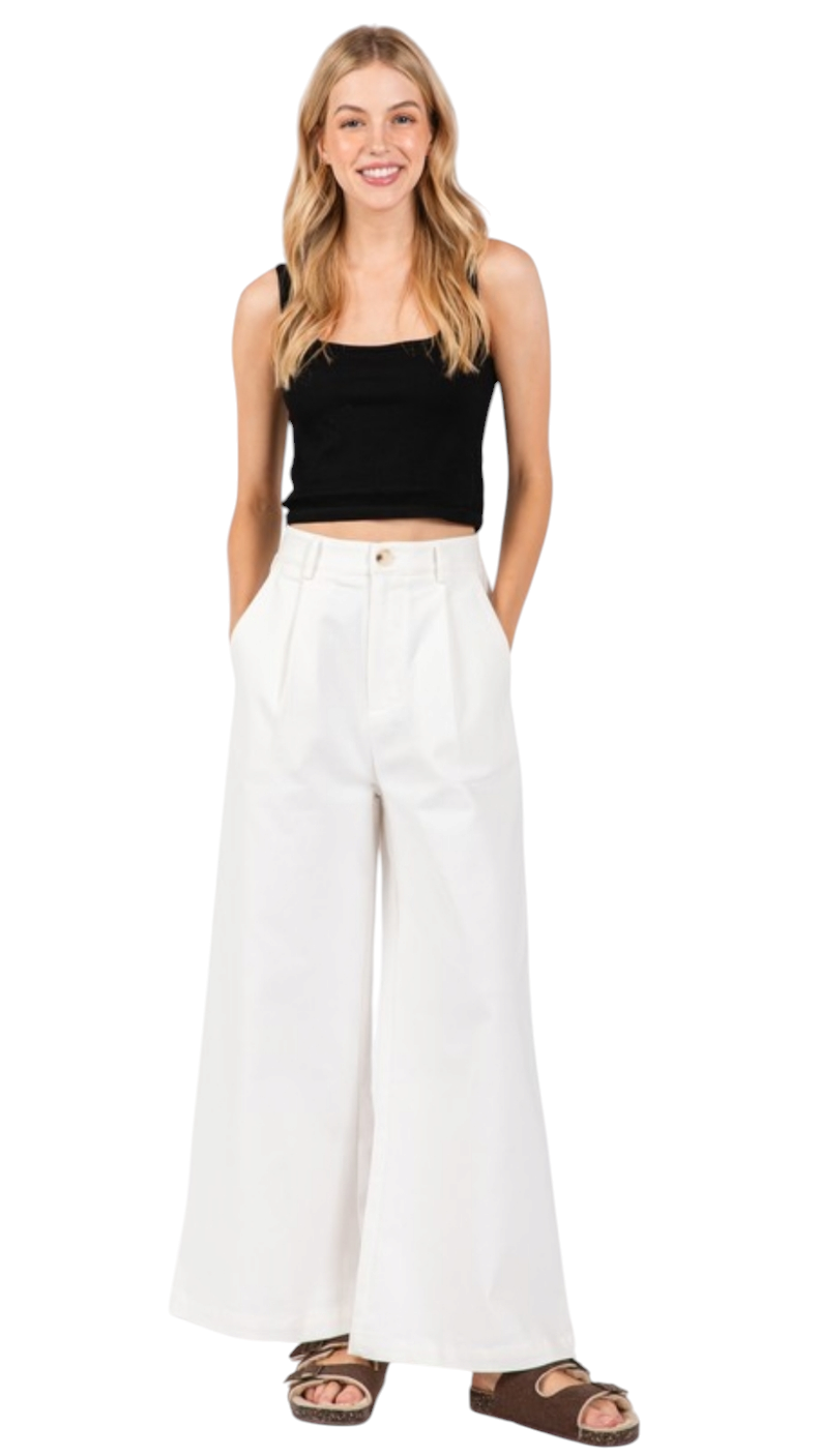 White Wide Leg Trouser
