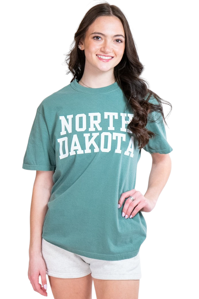 Green North Dakota Comfort Colors Graphic Tee