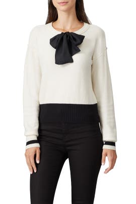 Sweet Baby Jamie Cream Bow Cashmere Sweater