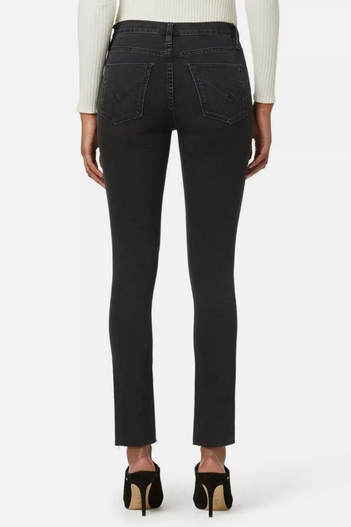 Hudson Grey Black Barbara High Waist Super Skinny Ankle Jeans