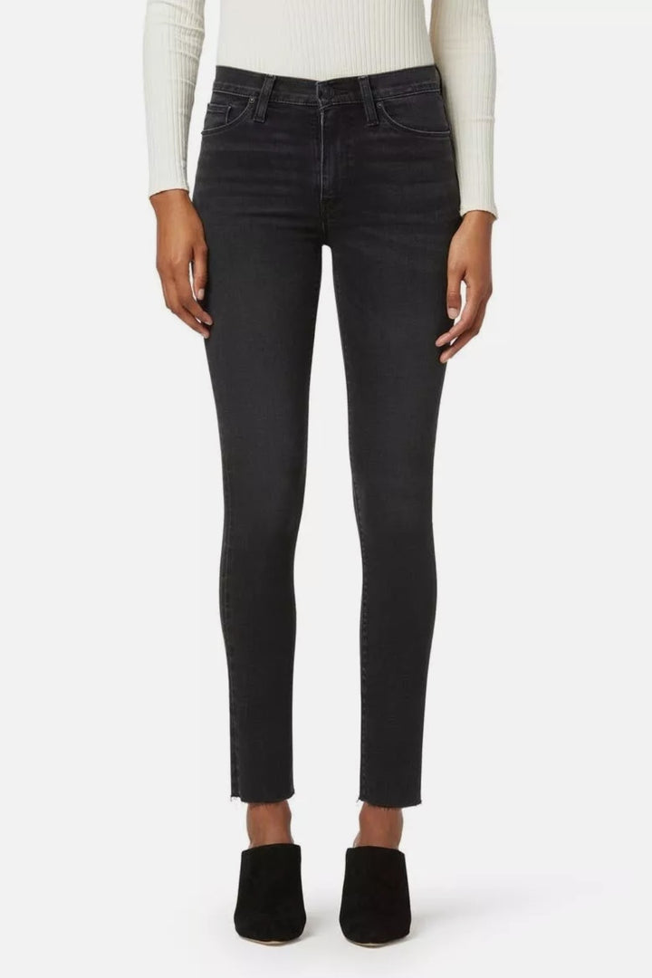 Hudson Grey Black Barbara High Waist Super Skinny Ankle Jeans