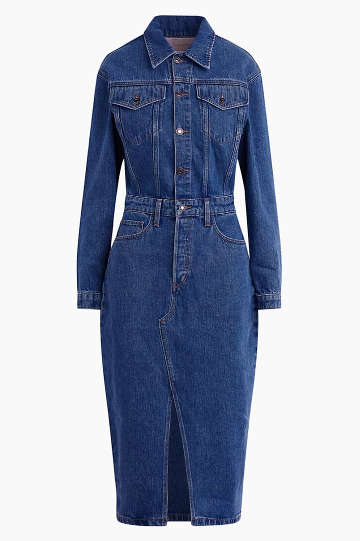 Favorite Daughter The City Medium Wash Denim Midi Dress