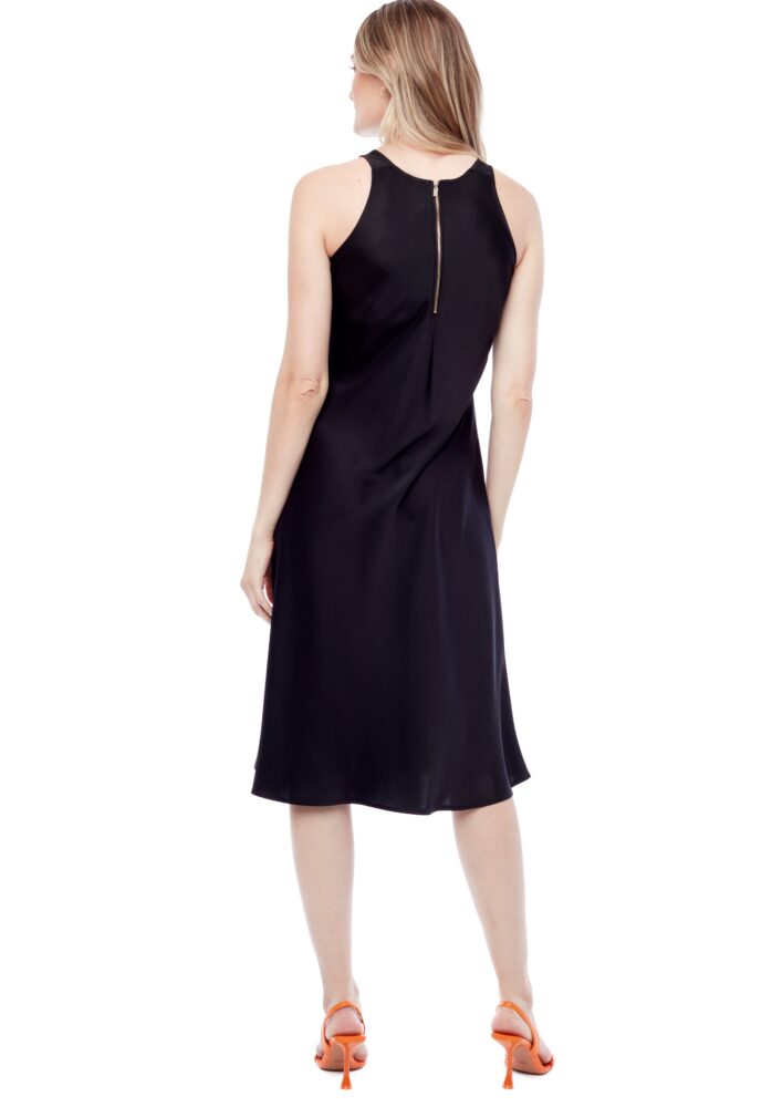 ILTM Black Daphne Satin Midi Dress