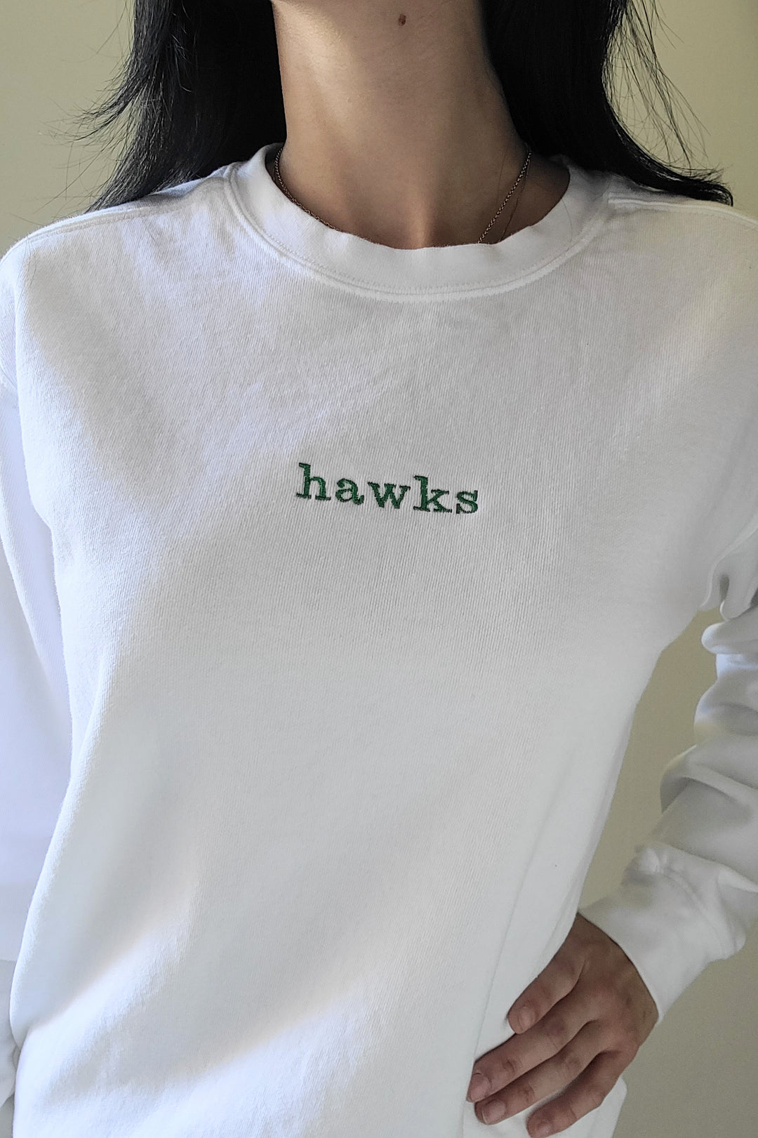 Hawks CC White Crewneck Sweatshirt