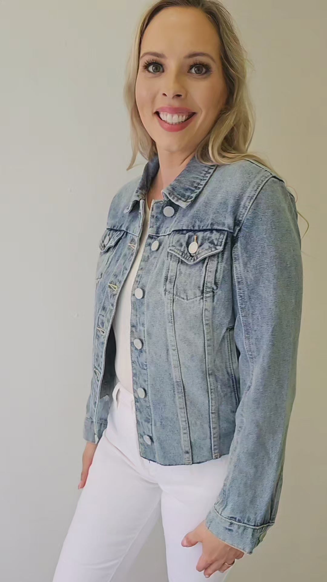 Blank NYC Medium Wash Crop Denim Jacket