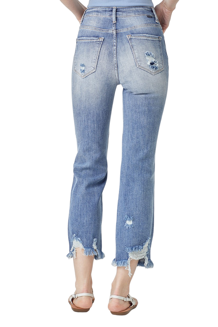 Risen Light High-Rise Straight Jeans
