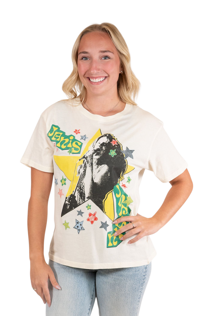 Daydreamer Janis Joplin Scrapbook Art Band Graphic Tee