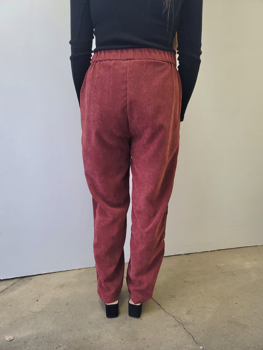 Rust High Rise Corduroy Pants