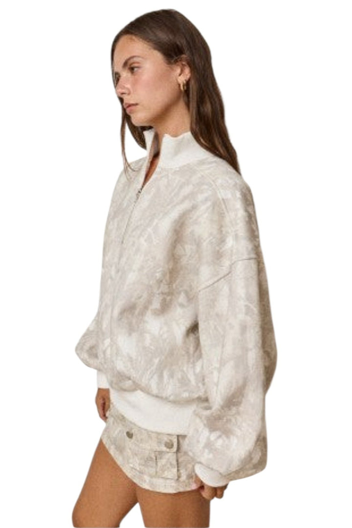 Camo Fleece Pullover Quarter Zip Sweatshirt