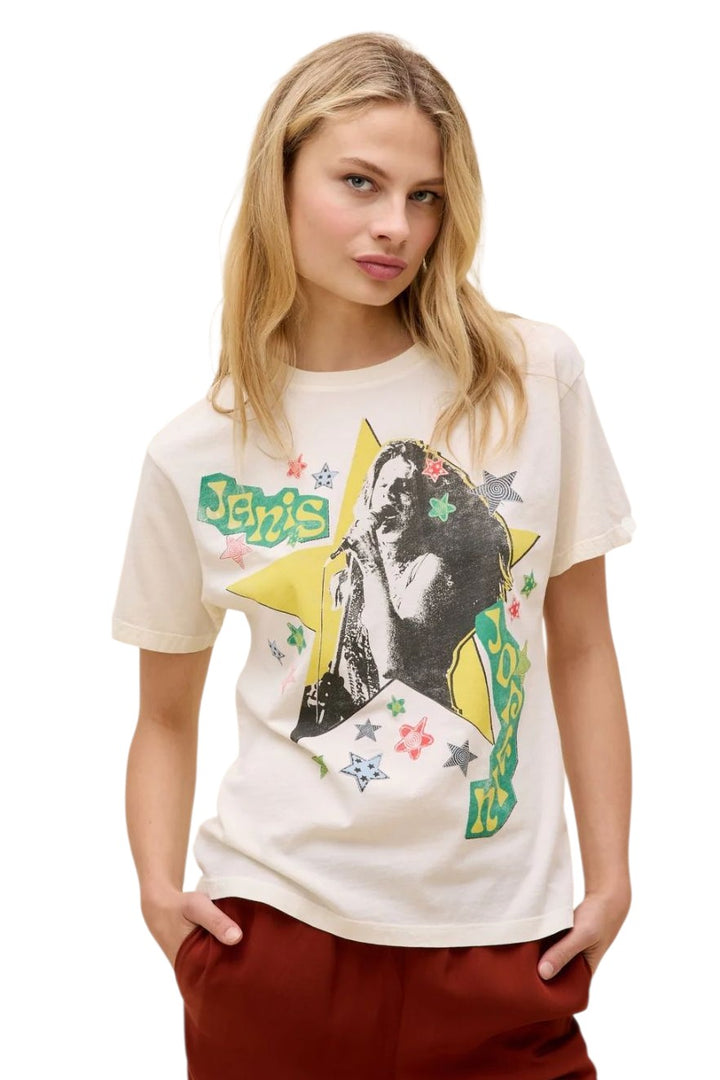 Daydreamer Janis Joplin Scrapbook Art Band Graphic Tee