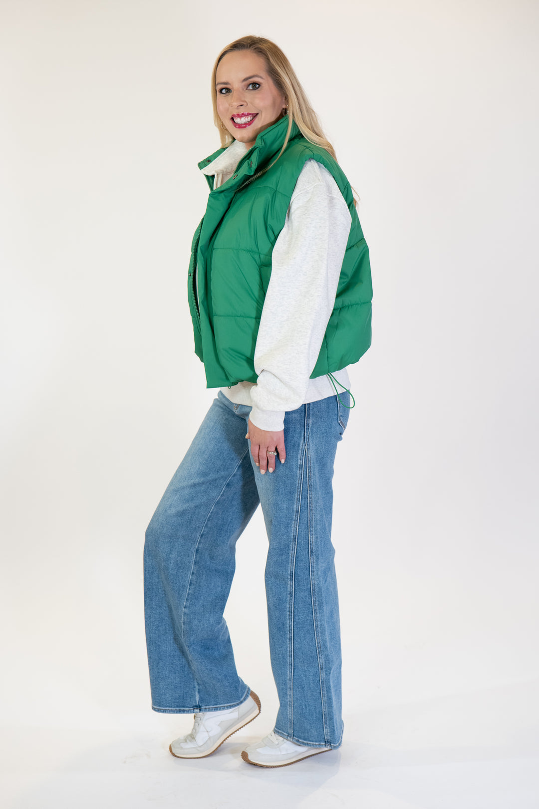 Kelly Green Puffer Vest