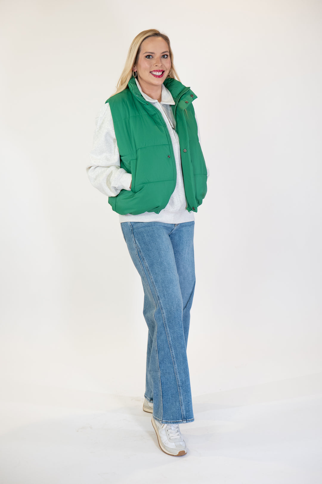 Kelly Green Puffer Vest