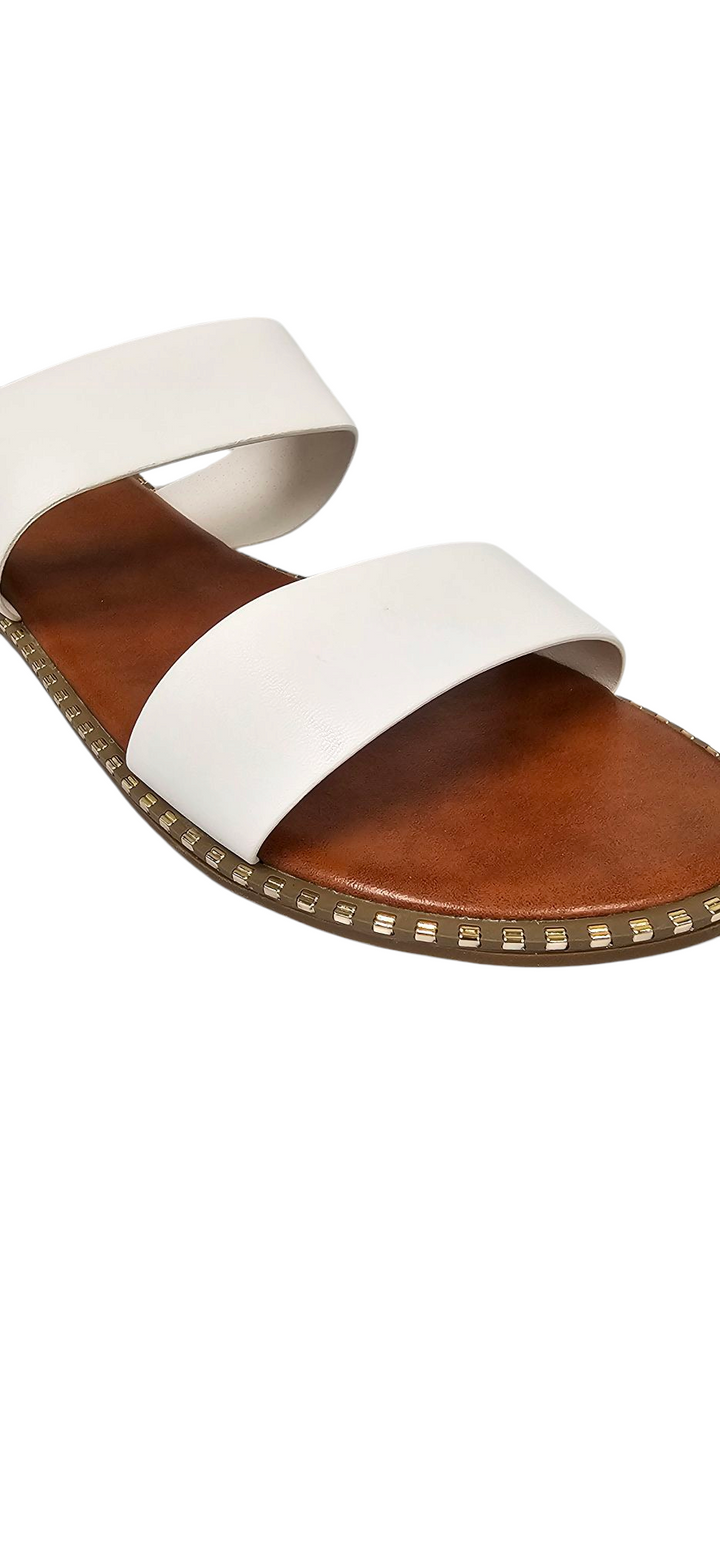 Micah White Double Strap Slide Sandal