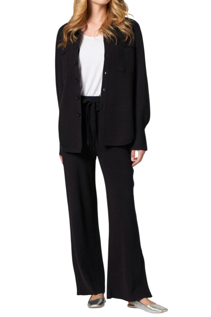 APNY Black Knit Luxe Pull On Spli t Hem Pants