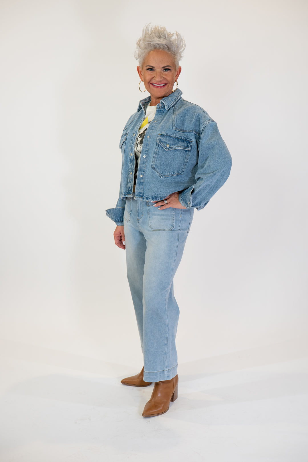 Steve Madden Forever Blue Denim Shirt Jacket