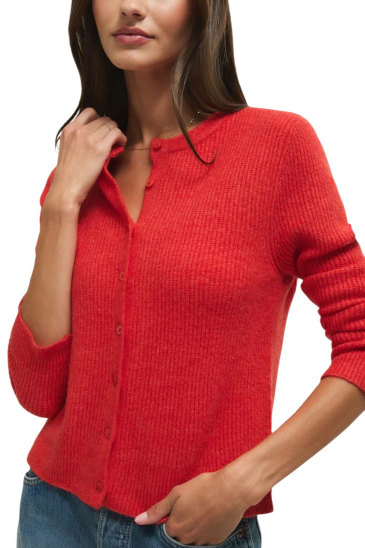Z Supply Bright Red Medina Cozy Cardigan