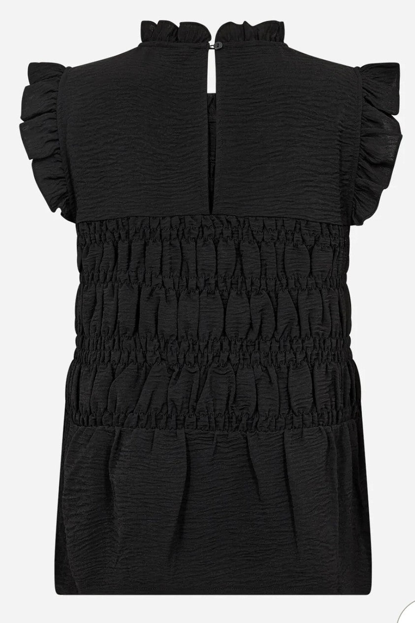 Soyaconcept Black Cath Tiered Ruffle Top