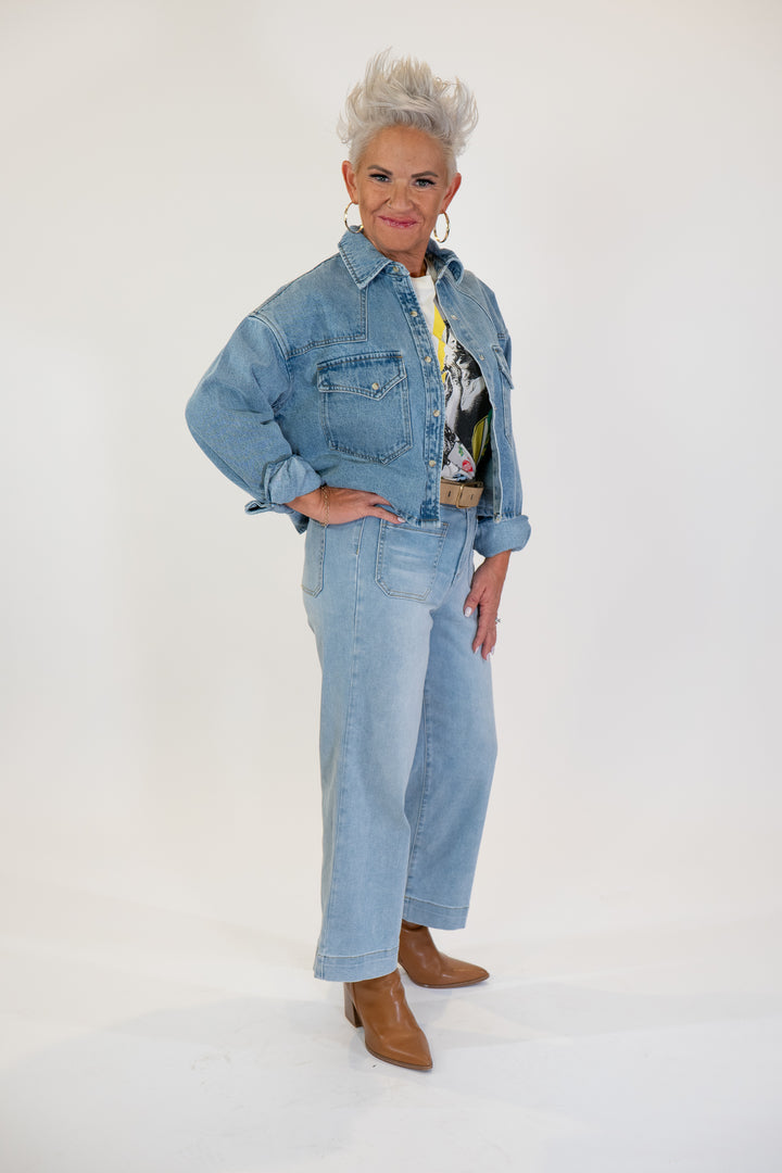 Steve Madden Forever Blue Denim Shirt Jacket