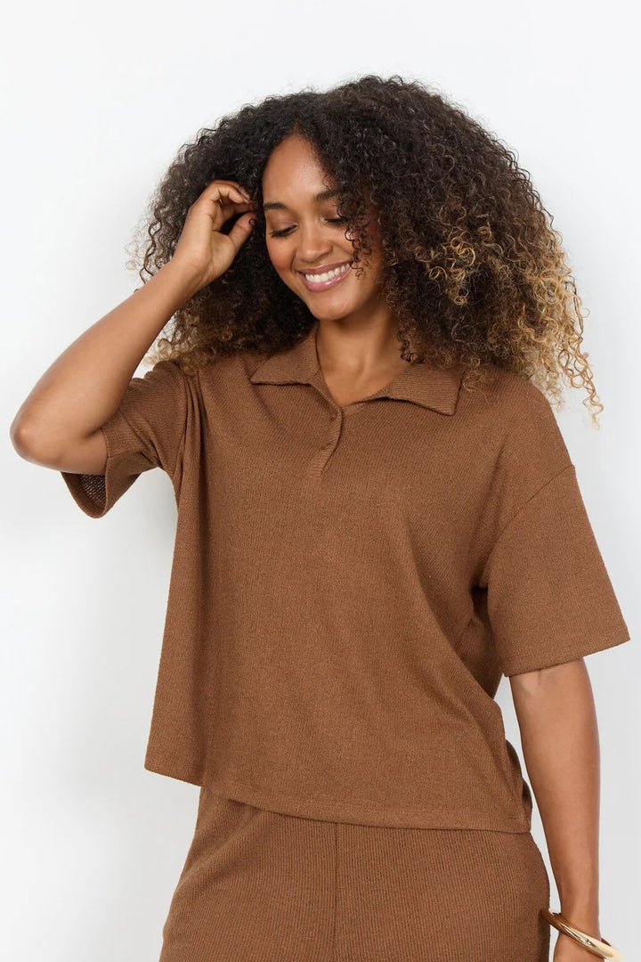 Soyaconcept Toffee Delia Polo Knit Top