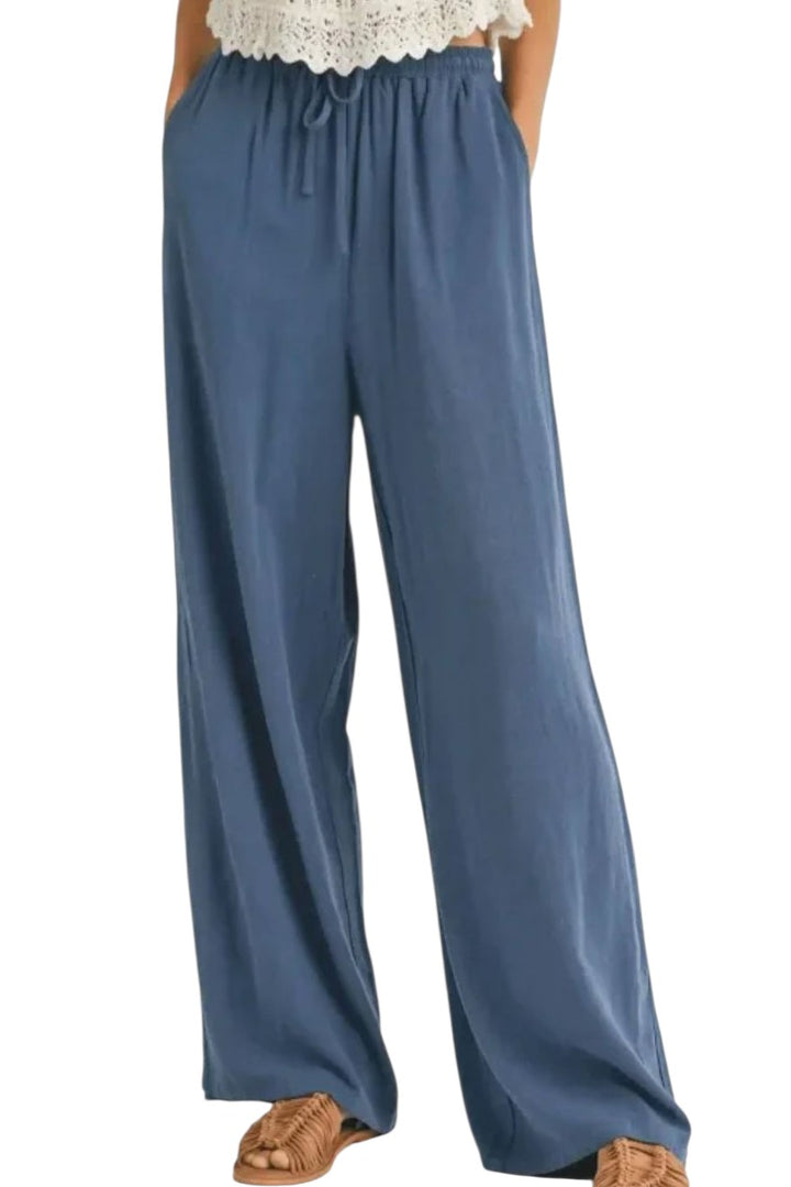 Sadie & Sage Indigo Sugarloaf Elastic Waist Pants