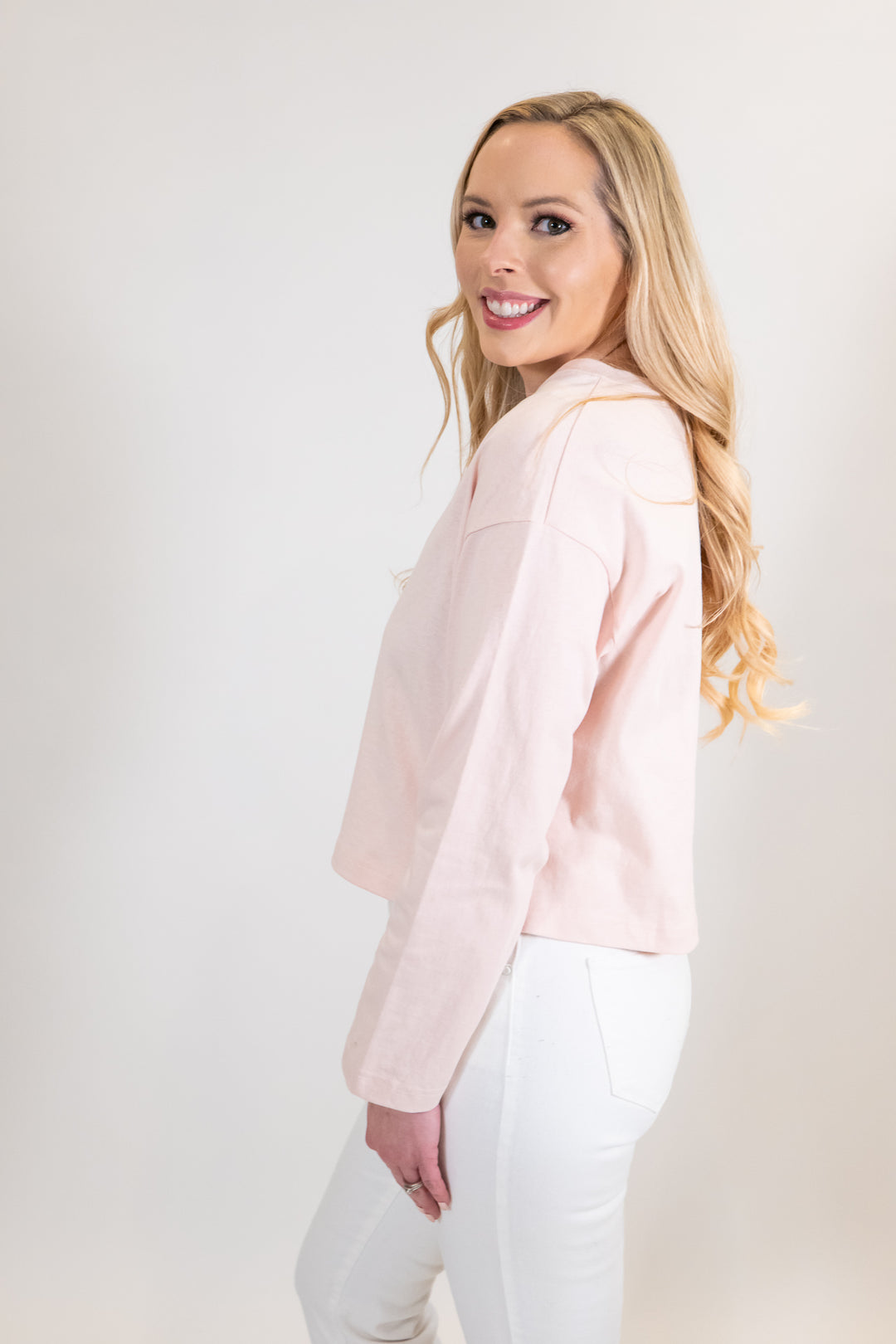 Dusty Pink Wide Long Sleeve T-shirt