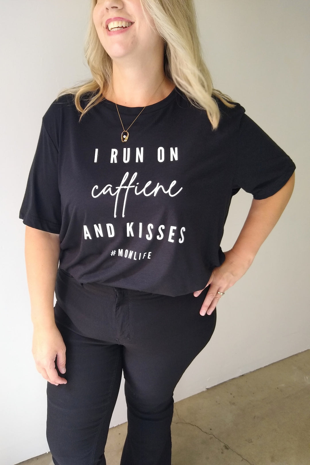 I Run On Caffeine And Kisses Graphic Tee T-Shirt