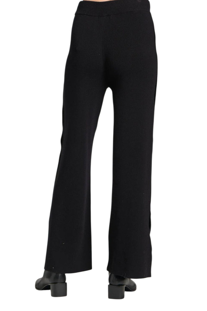 APNY Black Knit Luxe Pull On Spli t Hem Pants