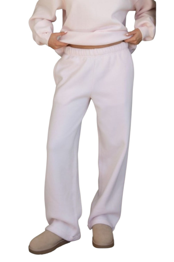 Pale Pink Everyday Wide Leg Sweatpants