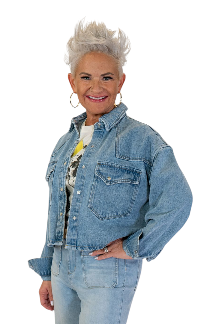 Steve Madden Forever Blue Denim Shirt Jacket