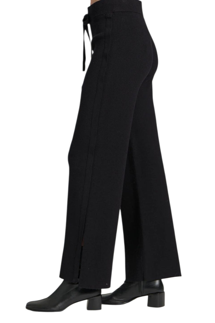 APNY Black Knit Luxe Pull On Spli t Hem Pants